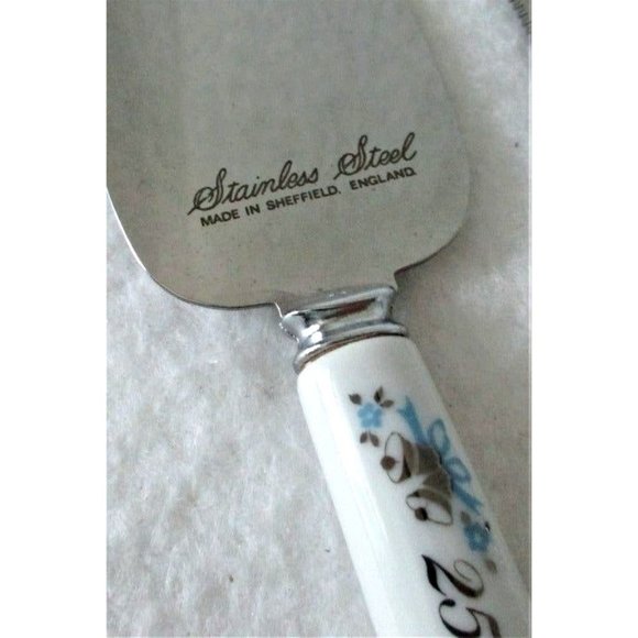 25th Silver Anniversary Cake Cutting Set Sheffield England - Picture 3 of 4